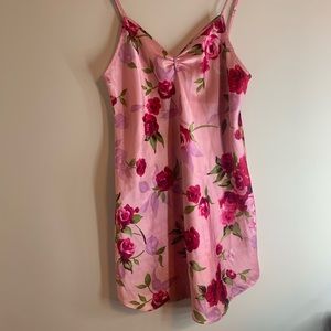 Women’s rose “silk” slip dress